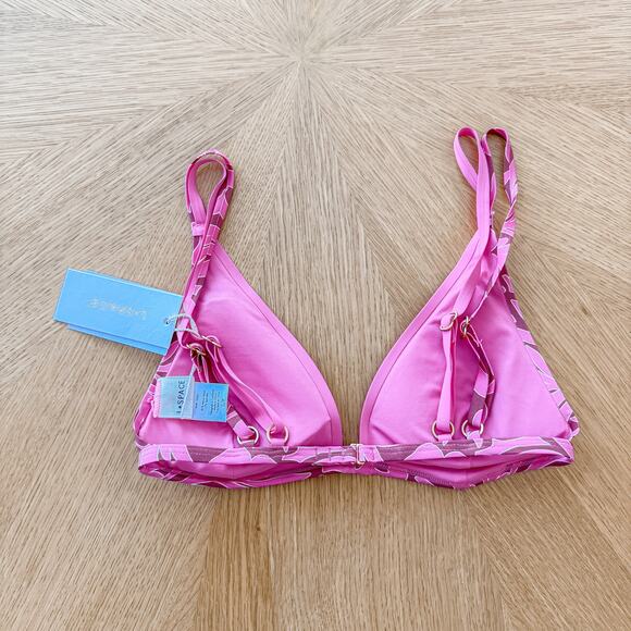 L Space Bikini Top Womens Small Pink Finneas Barbiecore Tropical Beach Swim NWT - Picture 5 of 6